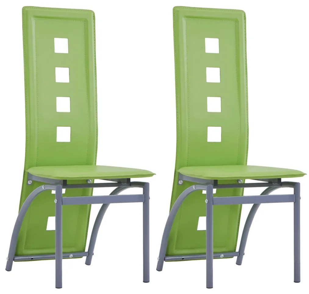 vidaXL Cadeiras de jantar 2 pcs couro artificial verde