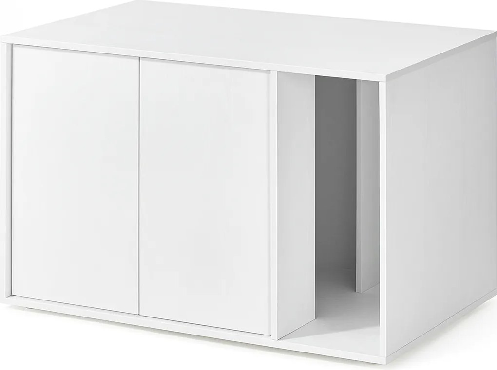 Armário para caixa de areia gatos com portas de abertura fácil para gatos grandes 80 x 50 x 50 cm Branca