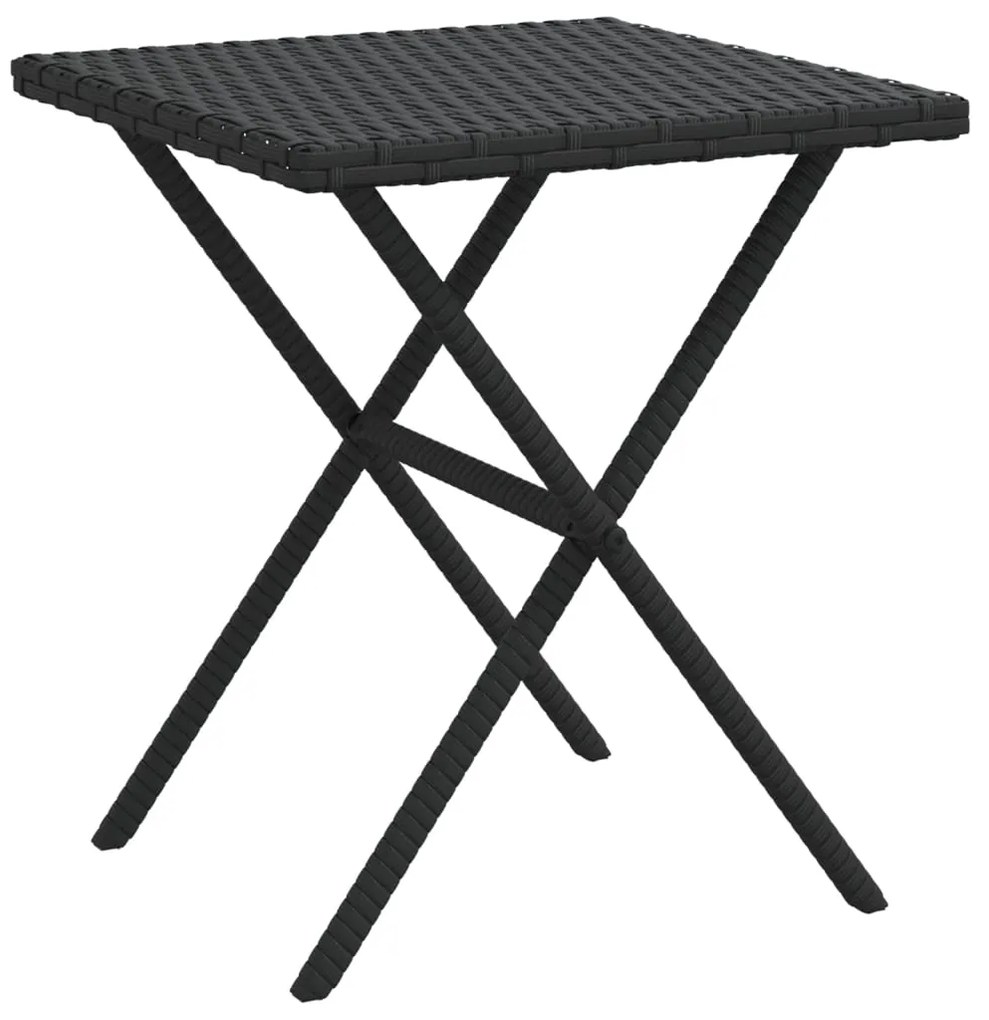 Espreguiçadeiras com mesa 2 pcs vime PE preto