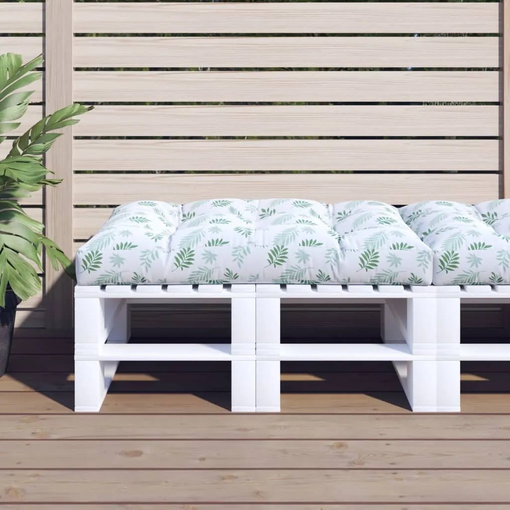 Almofadão para sofá de paletes 120x80x12cm tecido padrão folhas
