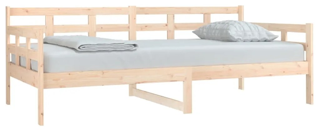 Sofá-cama madeira de pinho maciça 90x190 cm