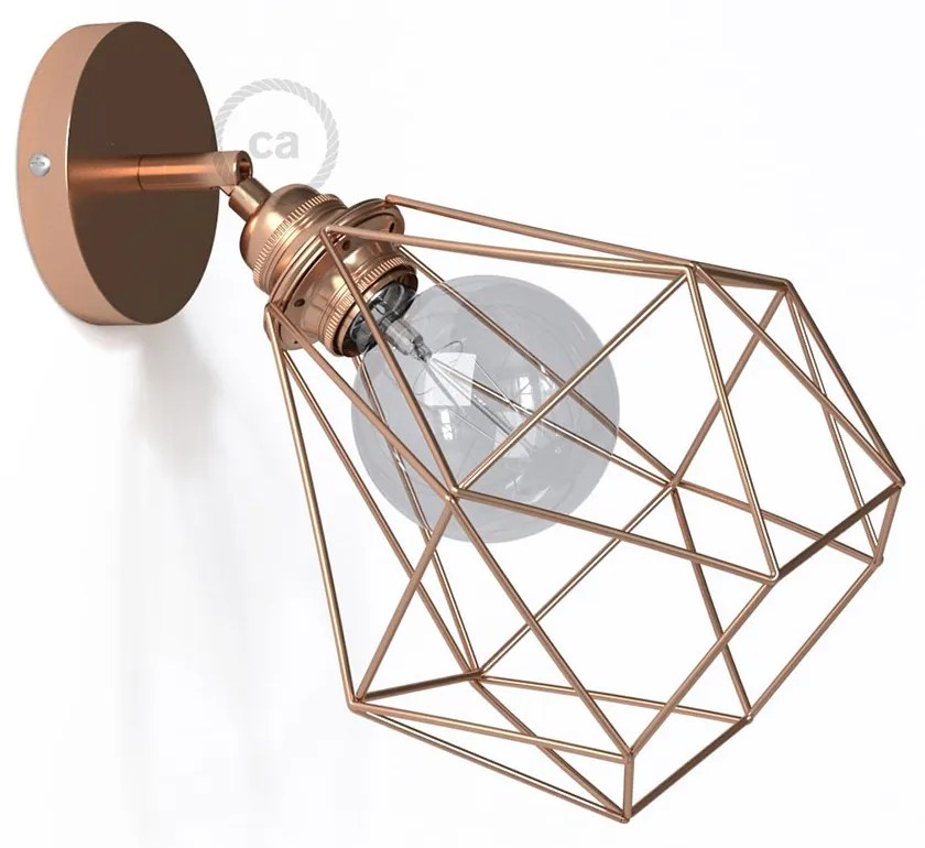 Fermaluce Metallo 90° Urban the adjustable metal wall flush light with Diamond lampshade