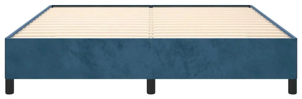 Estrutura de cama sem colchão 180x200 cm veludo azul-escuro