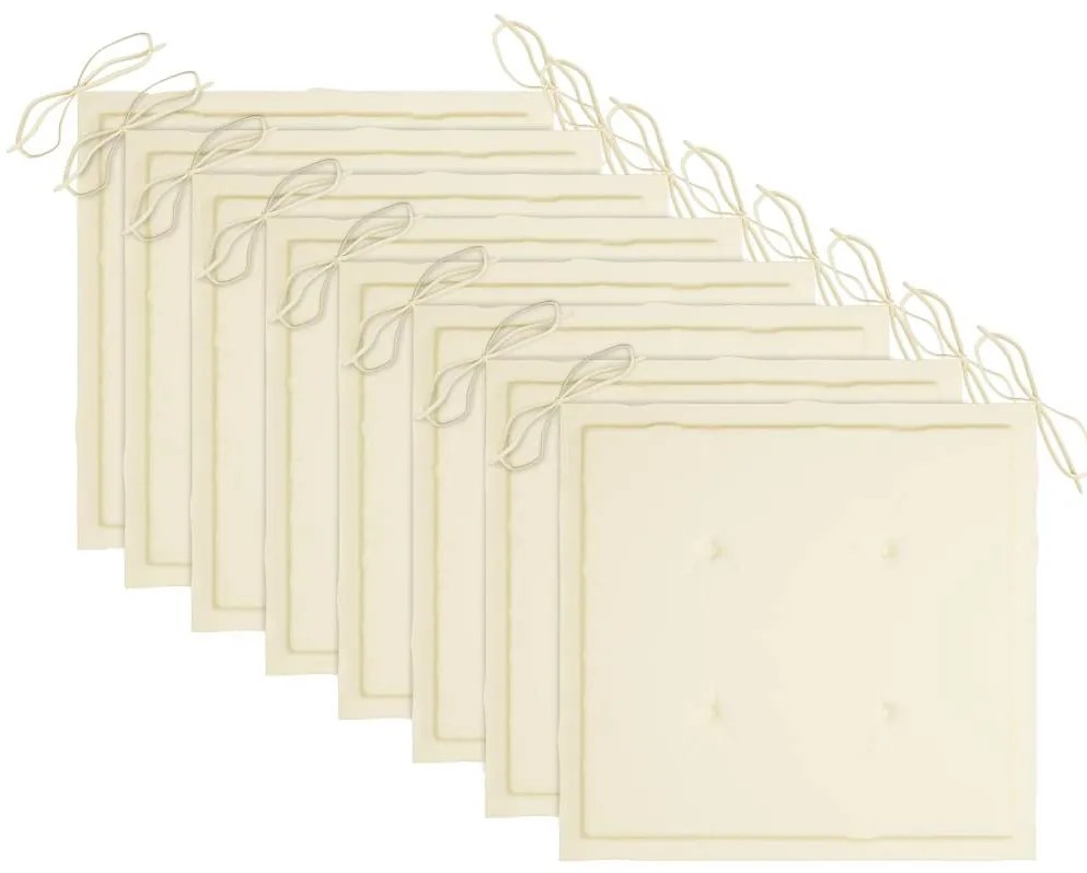 Cadeiras de jardim dobráveis 8 pcs c/ almofadões acácia maciça