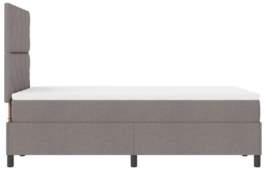 Cama com Box Spring com Colchão Taupe 120x200 cm Tecido