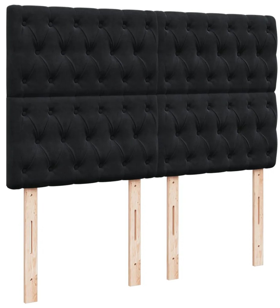Cama com molas/colchão 160x200 cm veludo preto