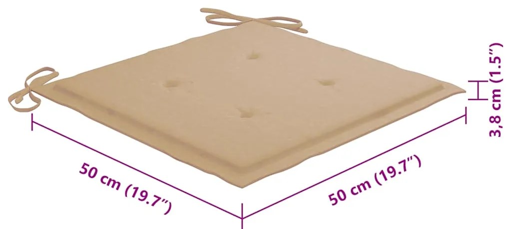 Cadeiras de jardim com almofadões 6 pcs acácia maciça