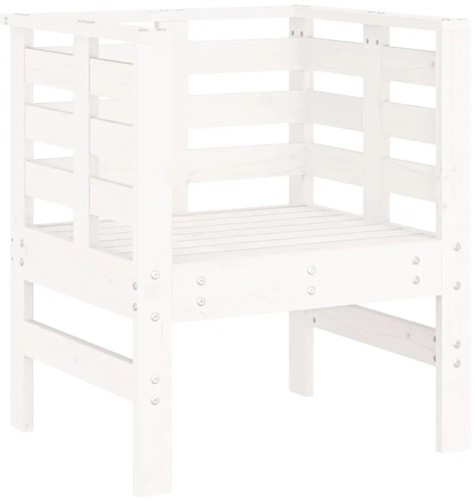 Cadeiras de jardim 2 pcs 61,5x53x71 cm pinho maciço branco