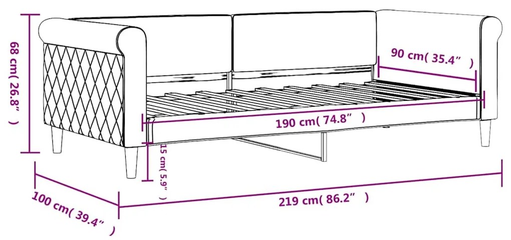 Sofá-cama 90x190 cm veludo preto