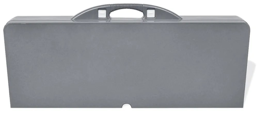 Conjunto mesa campismo c/ 4 bancos alumínio extra cinza-claro