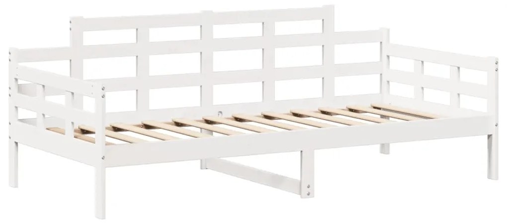 Conj. sofá-cama e banco c/ telhado 90x200cm pinho maciço branco