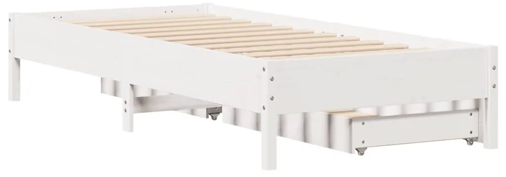 Cama sem colchão 90x200 cm madeira de pinho maciça branco