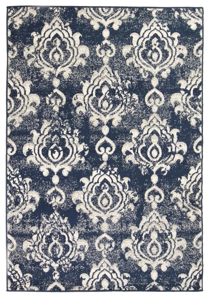 vidaXL Tapete moderno com design de caxemira 80x150 cm bege/azul
