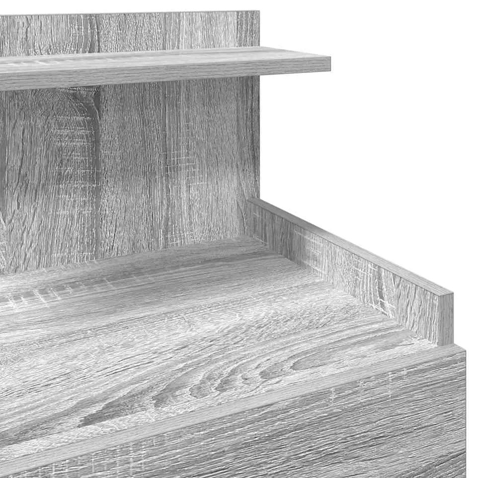 Mesa de cabeceira com 2 gavetas cinza Sonoma 40x36,5x62 cm