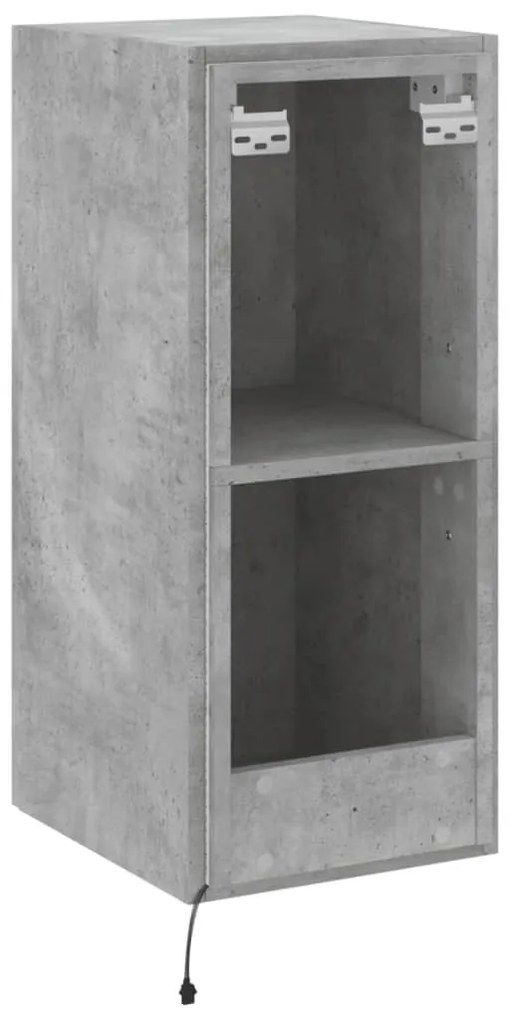 Móvel de parede p/ TV c/ luzes LED 30,5x35x70 cm cinza cimento