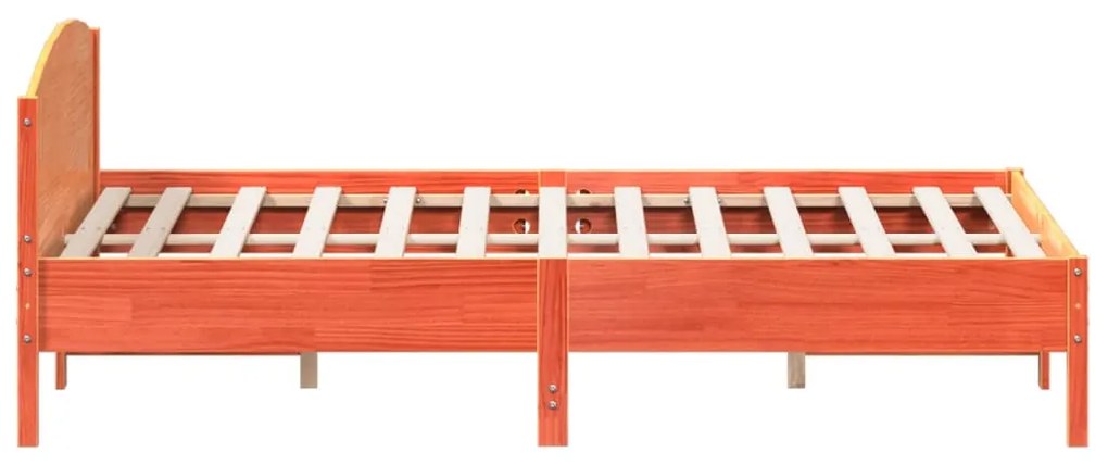 Cama sem colchão 200x200 cm pinho maciço castanho-mel