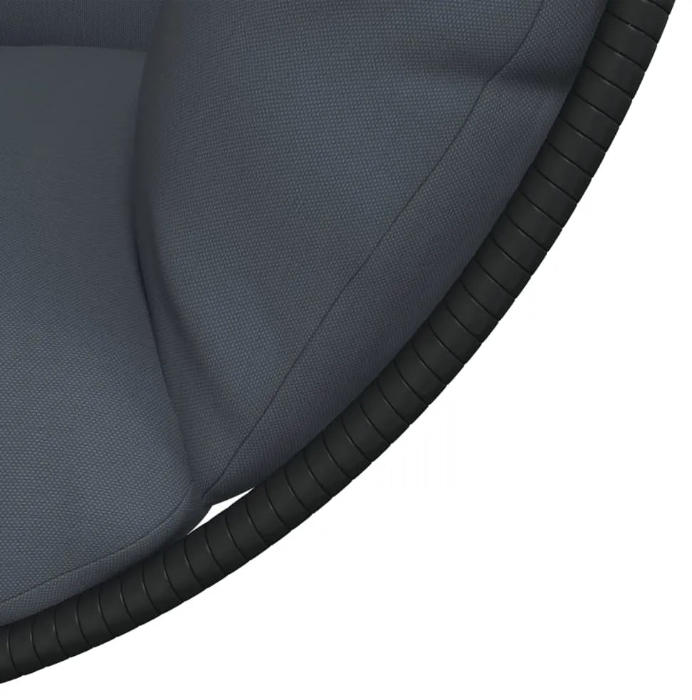 Cadeira forma de ovo suspensa c/ suporte vime/aço antracite