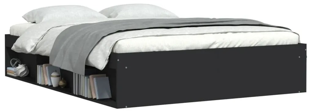 Estrutura de cama king 150x200 cm preto