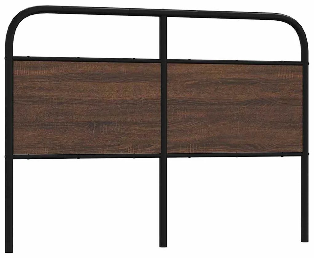 vidaXL Cabeceira de cama 140cm derivados madeira/aço carvalho castanho