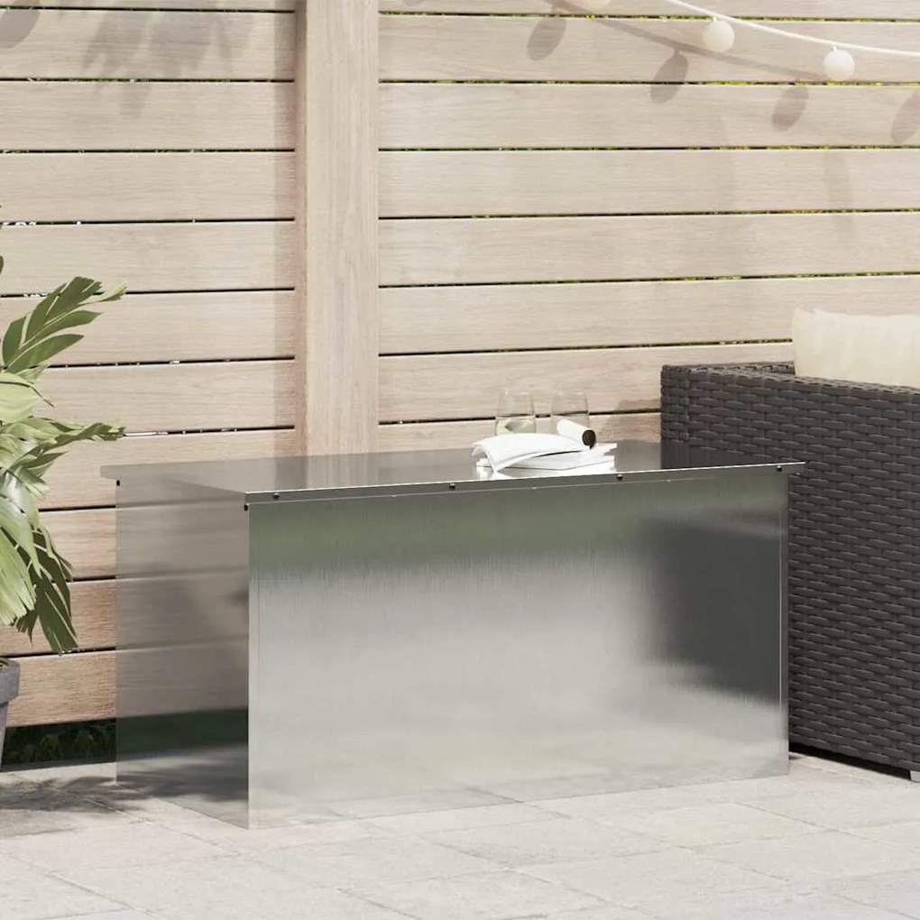 vidaXL Caixa de Armazenamento Externa Prateado 100 x 50.5 x 50 cm
