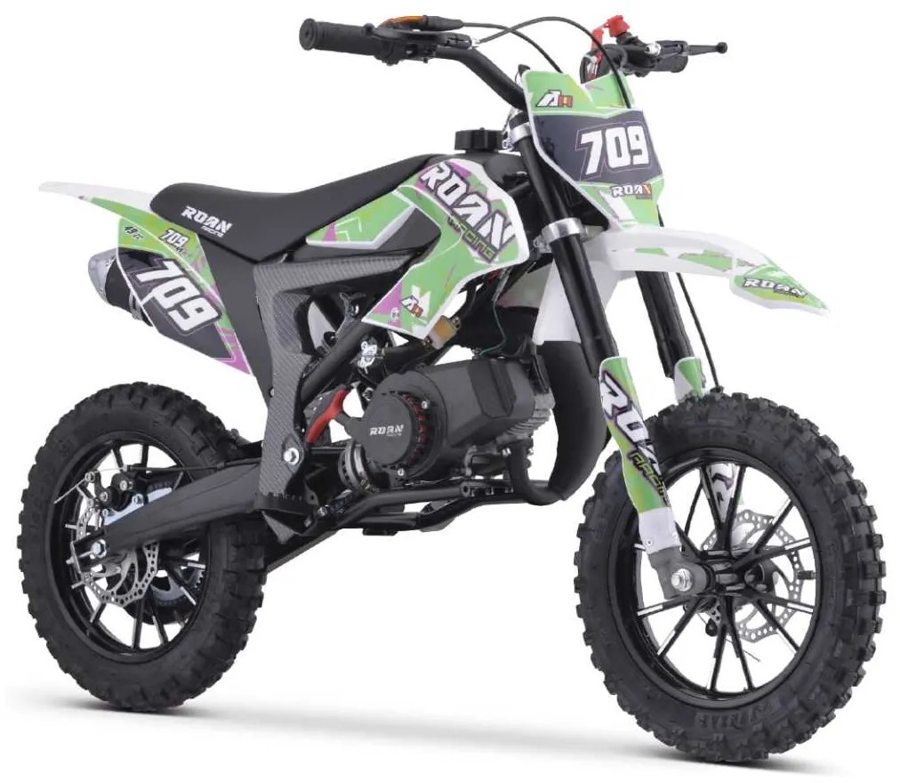 MINI MOTO PARA CRIANÇAS MiniCross Roan 709 gasolina 49cc 4.5CV 2024 VERDE