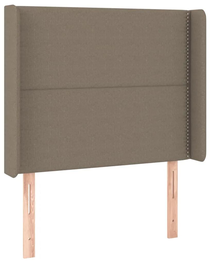 Cama box spring + colchão/LED 90x190cm tecido cinza-acastanhado