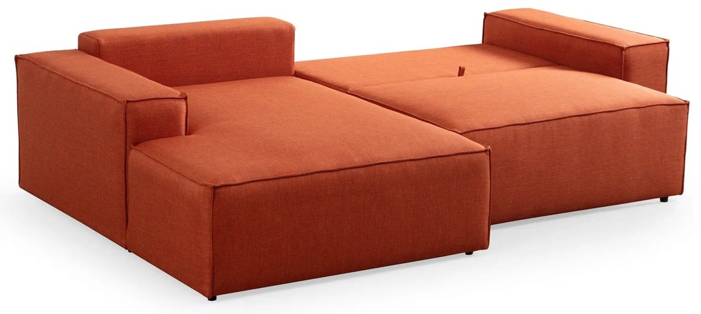 Sofá-Cama de Canto Pırlo – Laranja – 260x78x170 cm