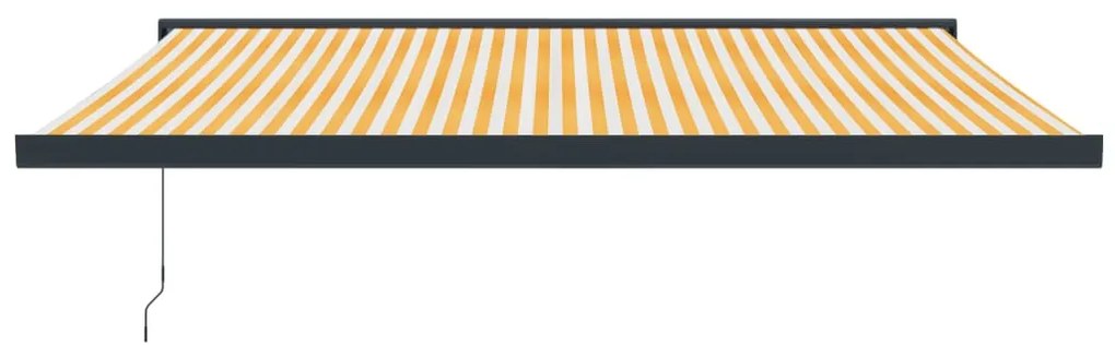 Toldo retrátil 4,5x3 m tecido e alumínio amarelo e branco