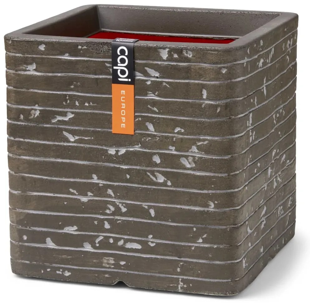 434865 Capi Vaso quadrado Nature Row 40x40x40 cm verde-azeitona