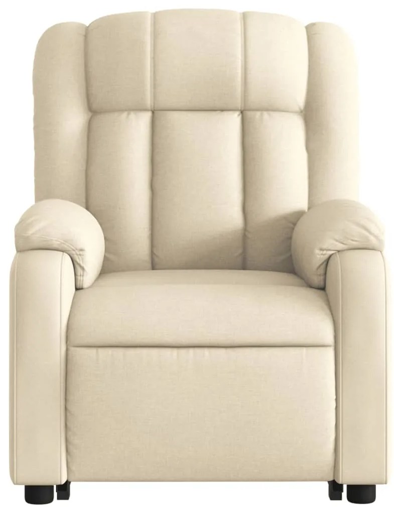 Poltrona elétrica elevatória massagens tecido creme