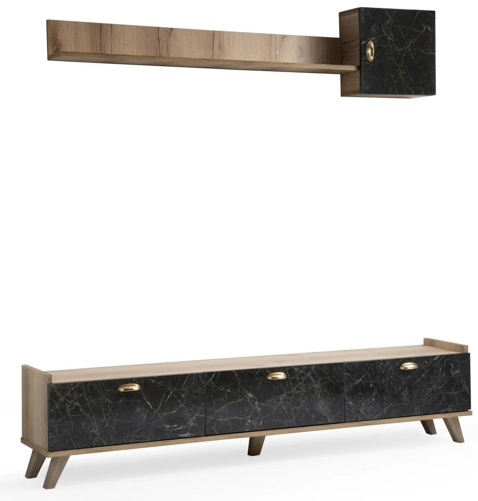Unidade TV Sumer – Carvalho e Mármore – 178x34,6x44,8 cm