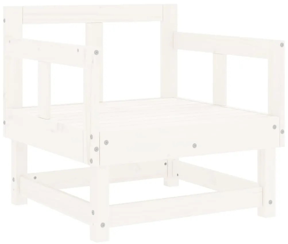Cadeiras de jardim c/ almofadões 2 pcs pinho maciço branco