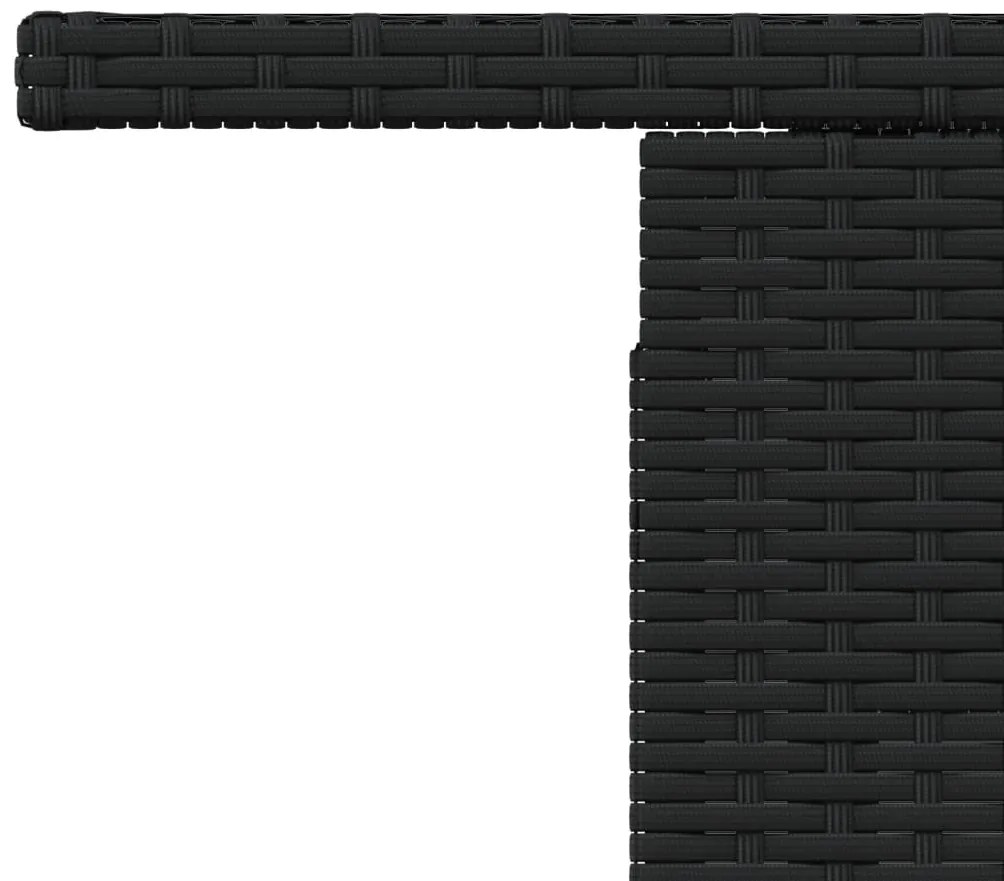 Mesa de jardim 100x55x73 cm vime PE e madeira de acácia preto