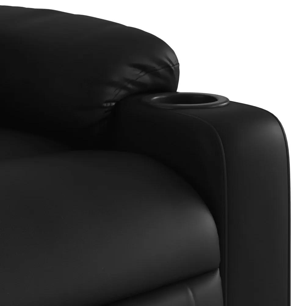 Poltrona reclinável elevatória couro artificial preto