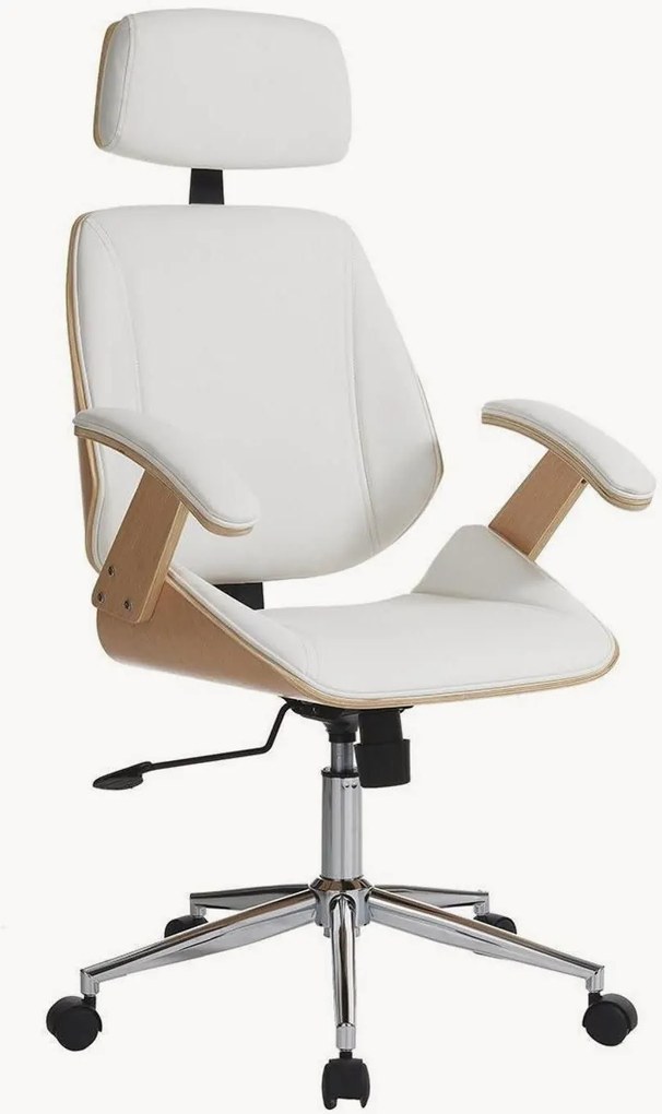 Cadeira de escritório em couro sintético regulável em altura Visby