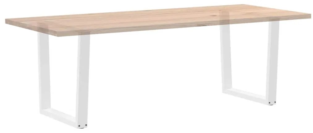 Pernas para mesa de jantar em V, 2 peças, branco, 90x (72-73,3) cm, aç