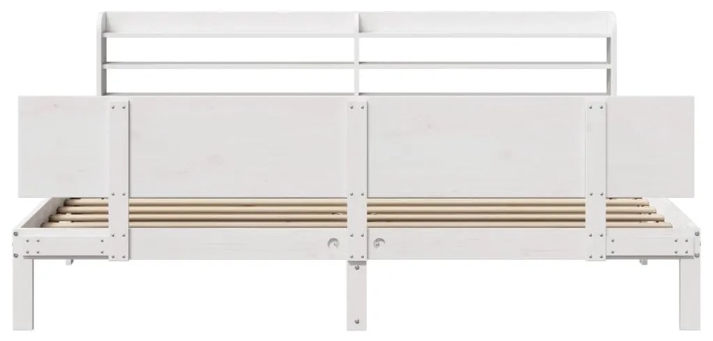 Estrutura de cama c/ cabeceira sem colchão 200x200 cm branco