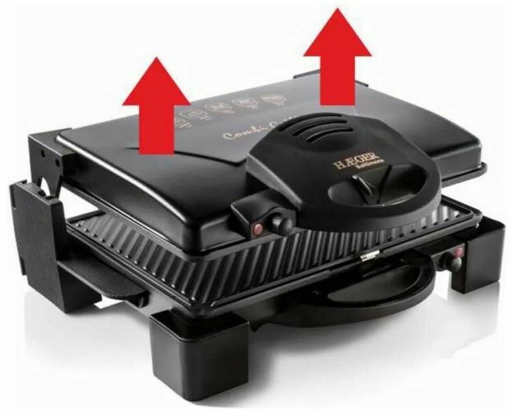Grill Haeger GR-190.008A 1900W Preto Aço inoxidável