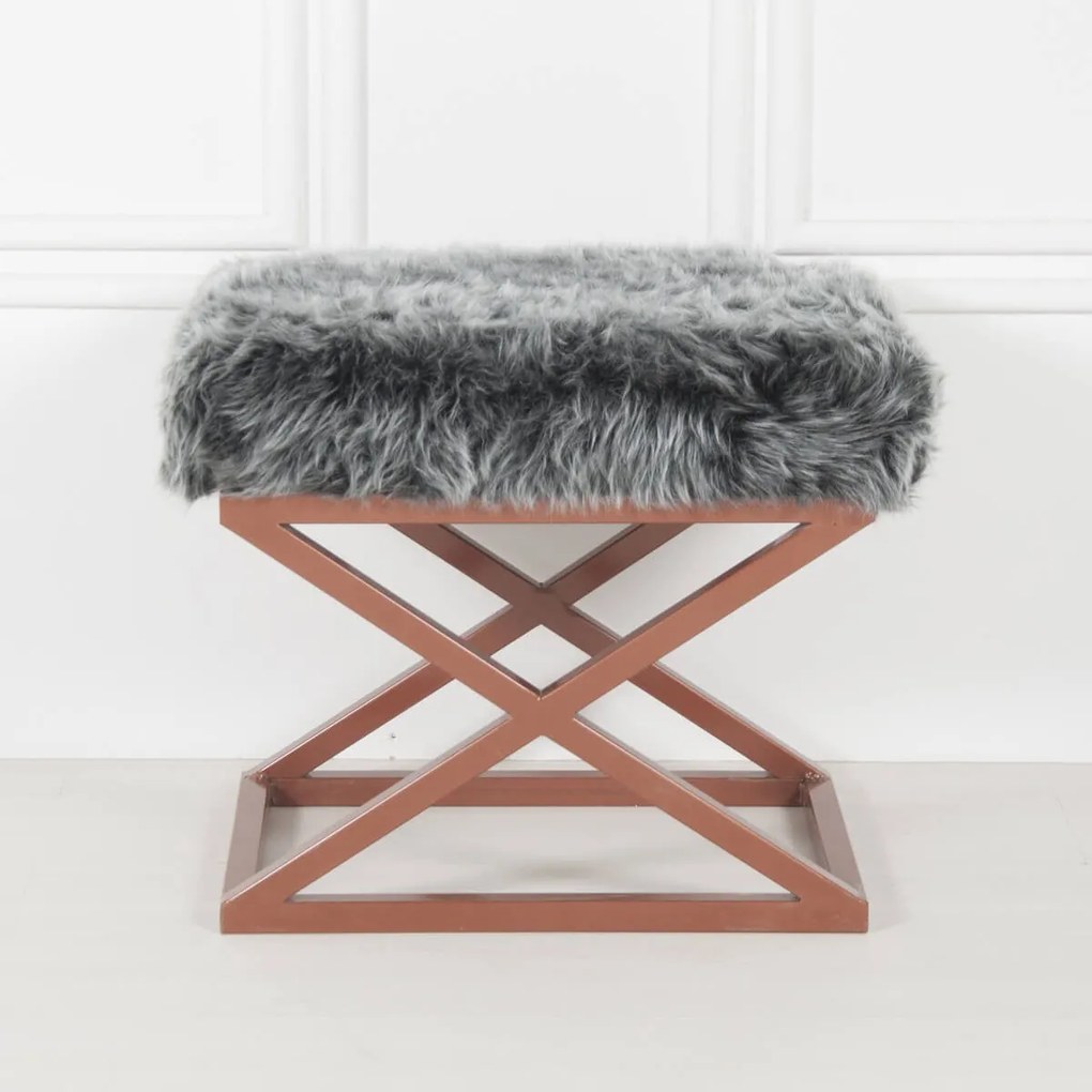 Pouffe Capraz – Copper Grey – 50 cm x 42 cm x 40 cm
