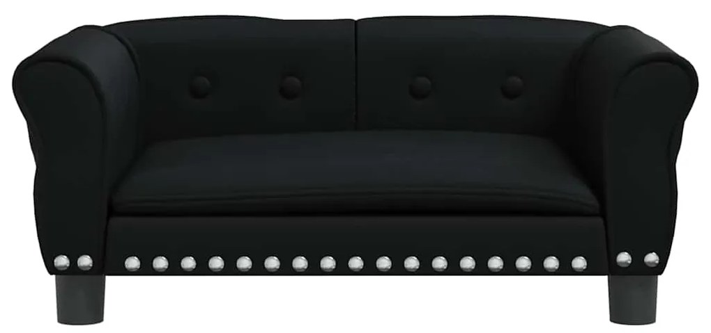 Cama para cães 70x45x30 cm couro artificial preto