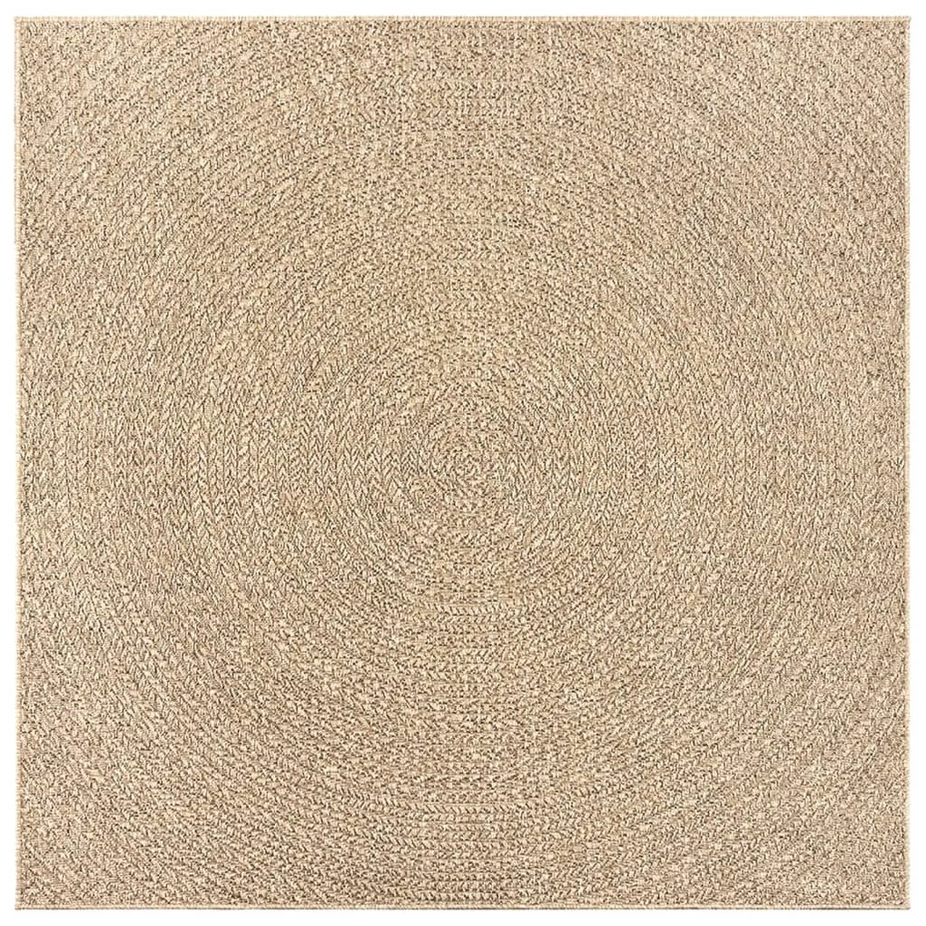 Tapete ZIZUR 240x240 cm aspeto de juta interior e exterior