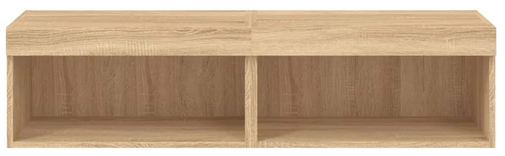 Móveis de TV com luzes LED 2 pcs 60x30x30 cm carvalho sonoma