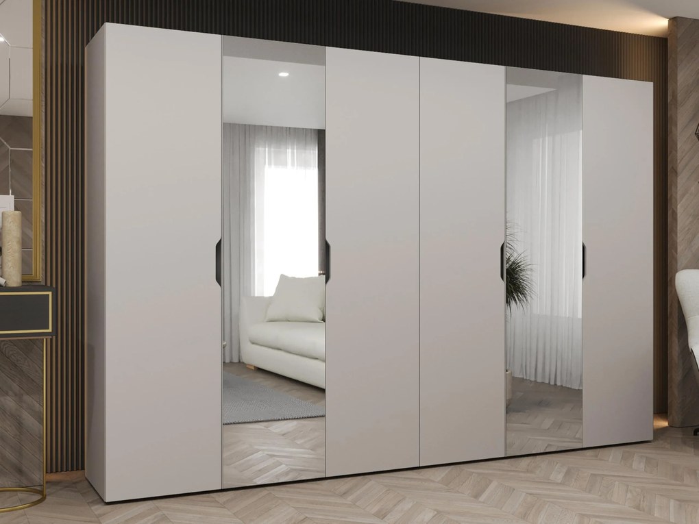 Roupeiro Hartford 518, Caxemira, 202x300x50cm, 219 kg, Portas para roupeiro: Com dobradiças, Número de prateleiras: 4, Número de prateleiras: 4