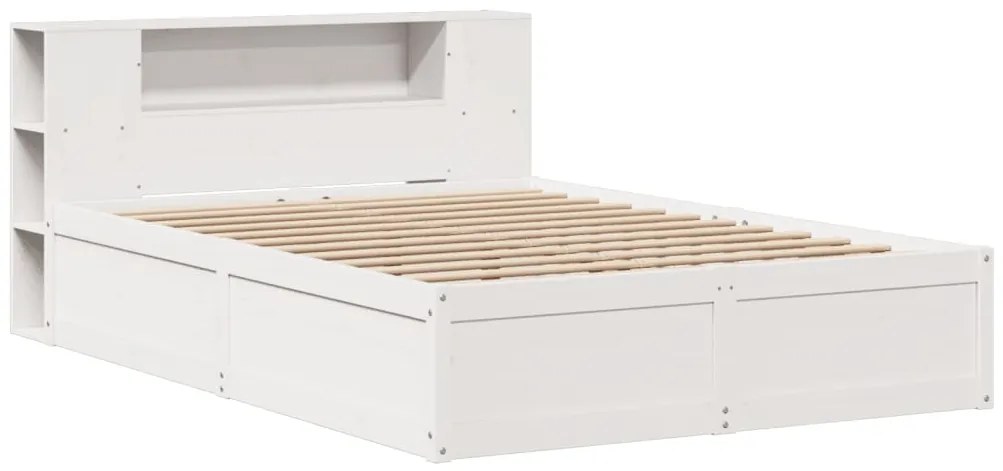 Cama sem colchão 140x190 cm madeira de pinho maciça branco