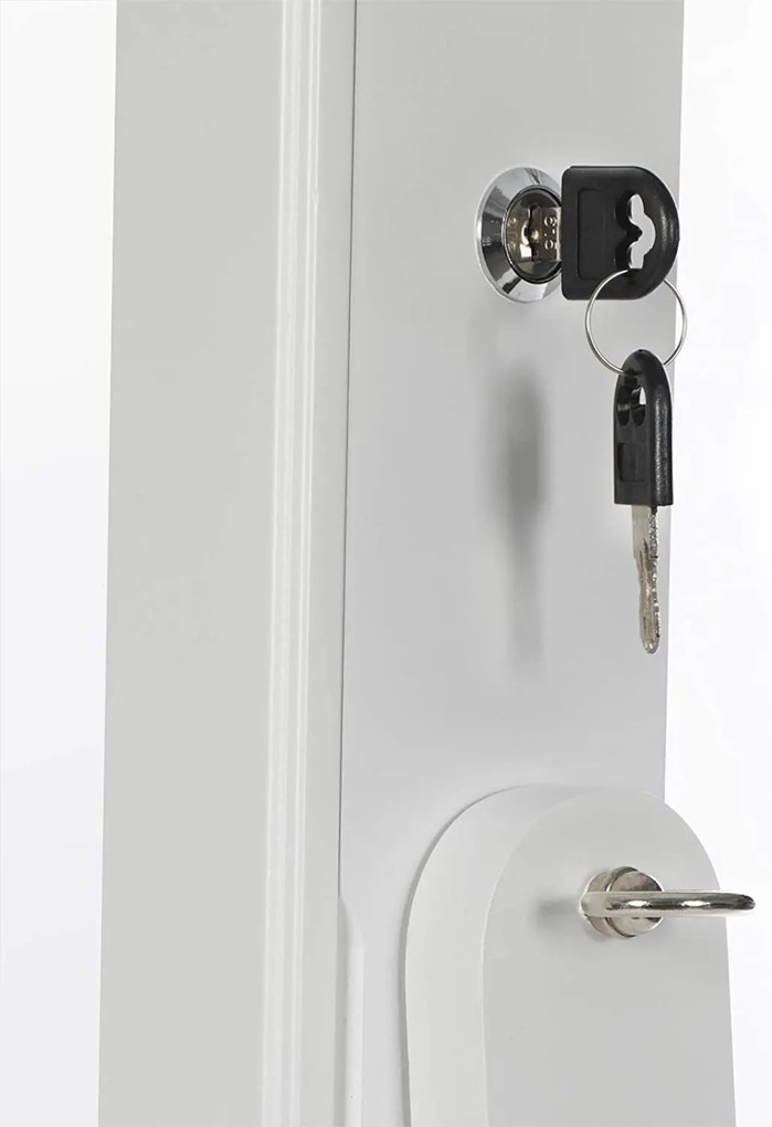 Armário para jóias com espelho com LED 41 x 151 x 36,5 cm branco