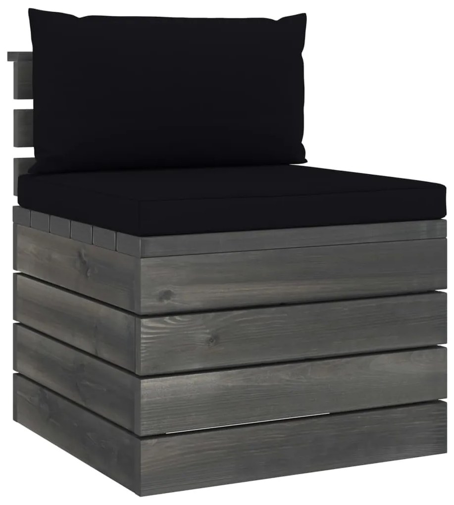 2 pcs conjunto lounge de paletes com almofadões pinho maciço