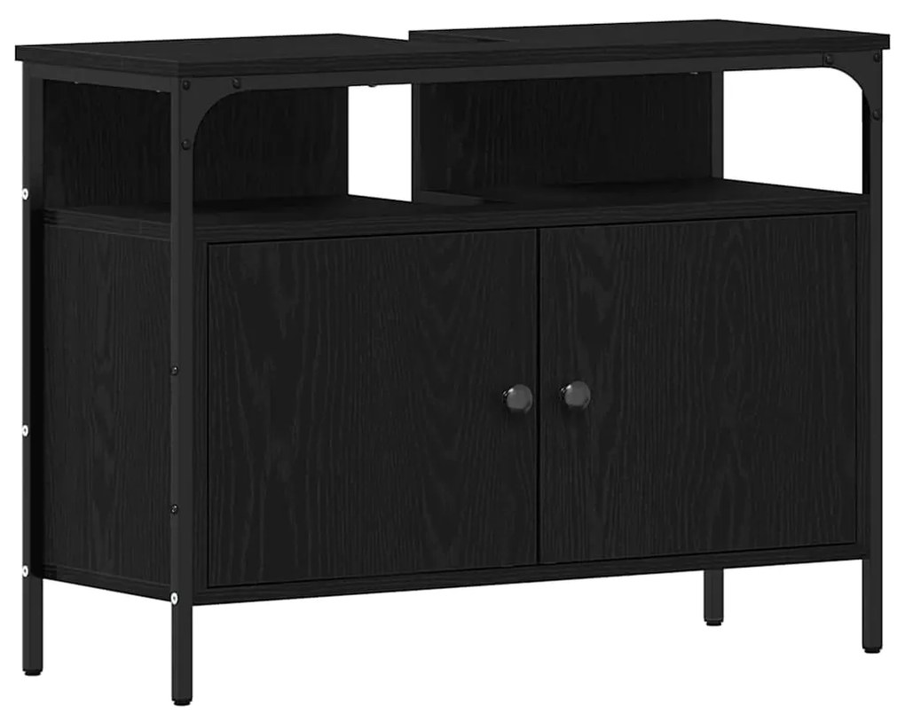 Conjunto de móveis de banheiro - 4 peças - em carvalho preto, feito de