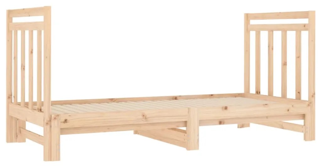 Estrutura sofá-cama de puxar 2x(90x190) cm pinho maciço