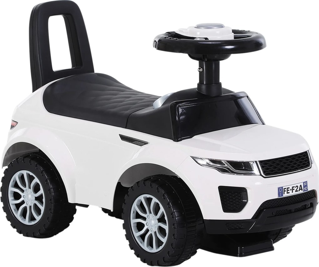 Carro de brincar para empurrar, com buzina para bebés branco
