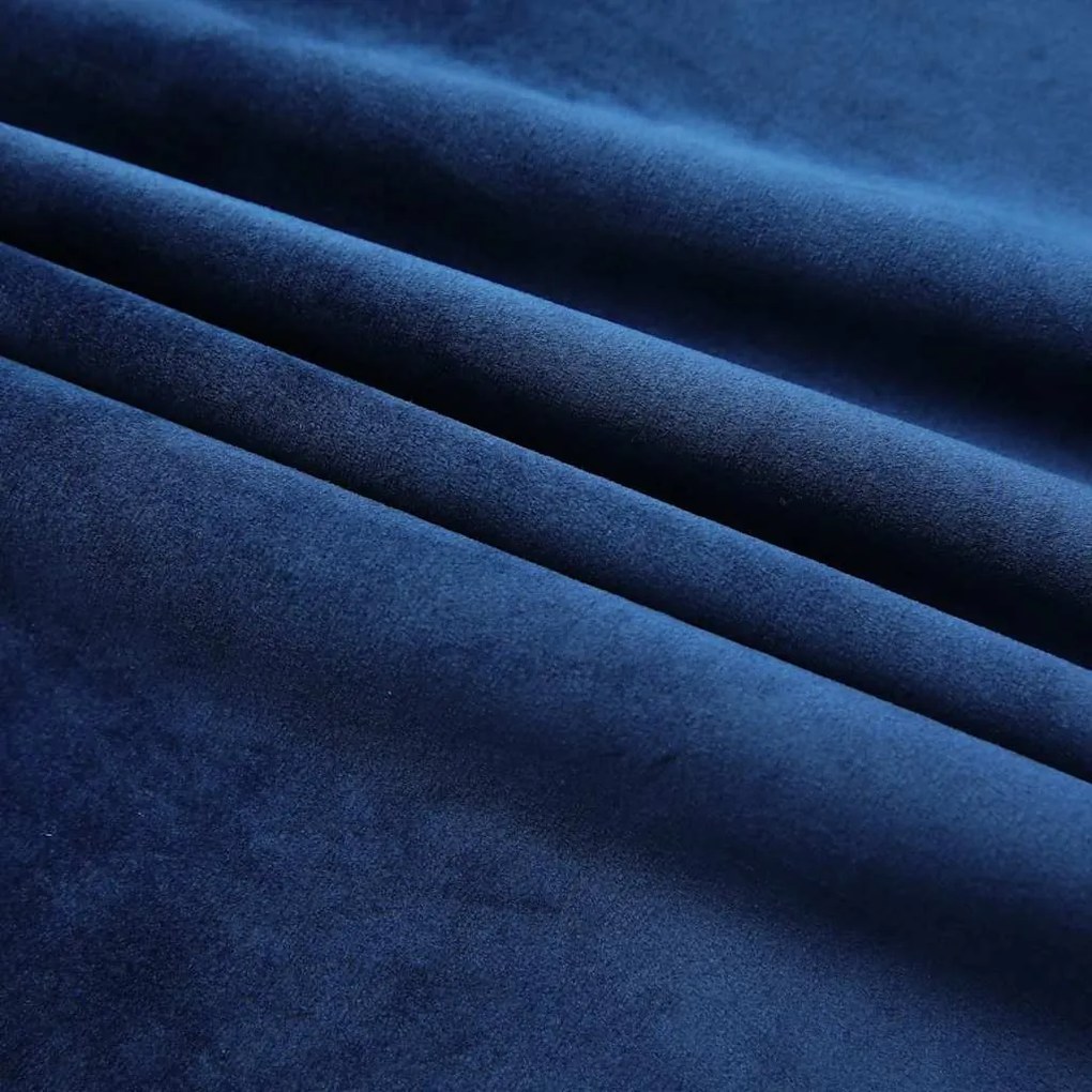 Cortina blackout com ganchos 290x245 cm veludo azul-escuro